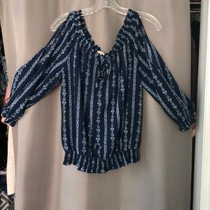 Open shoulder blouse